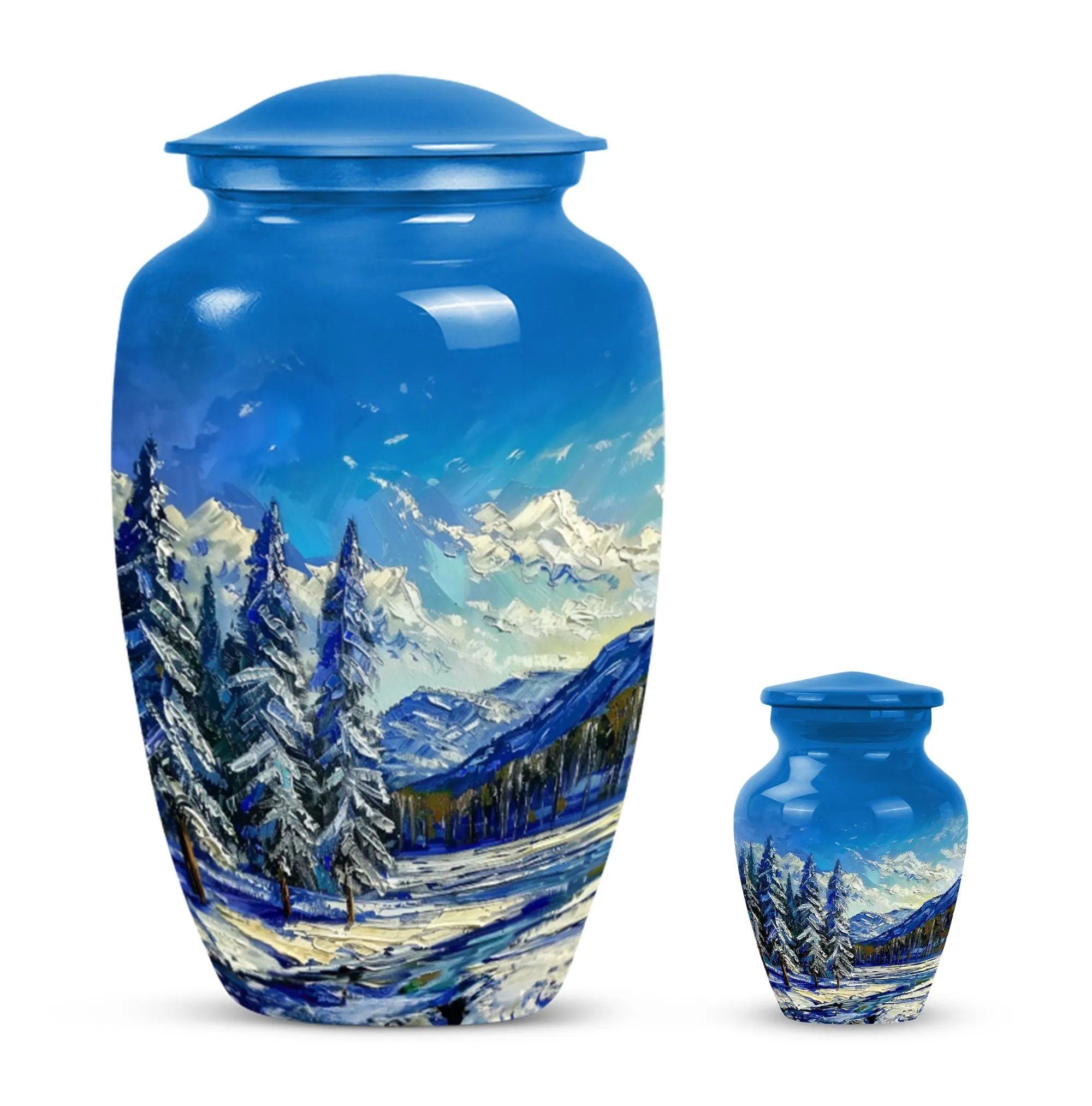 Mountains Urn - Memorial Keepsake for Loved Ones, Cremation Urn