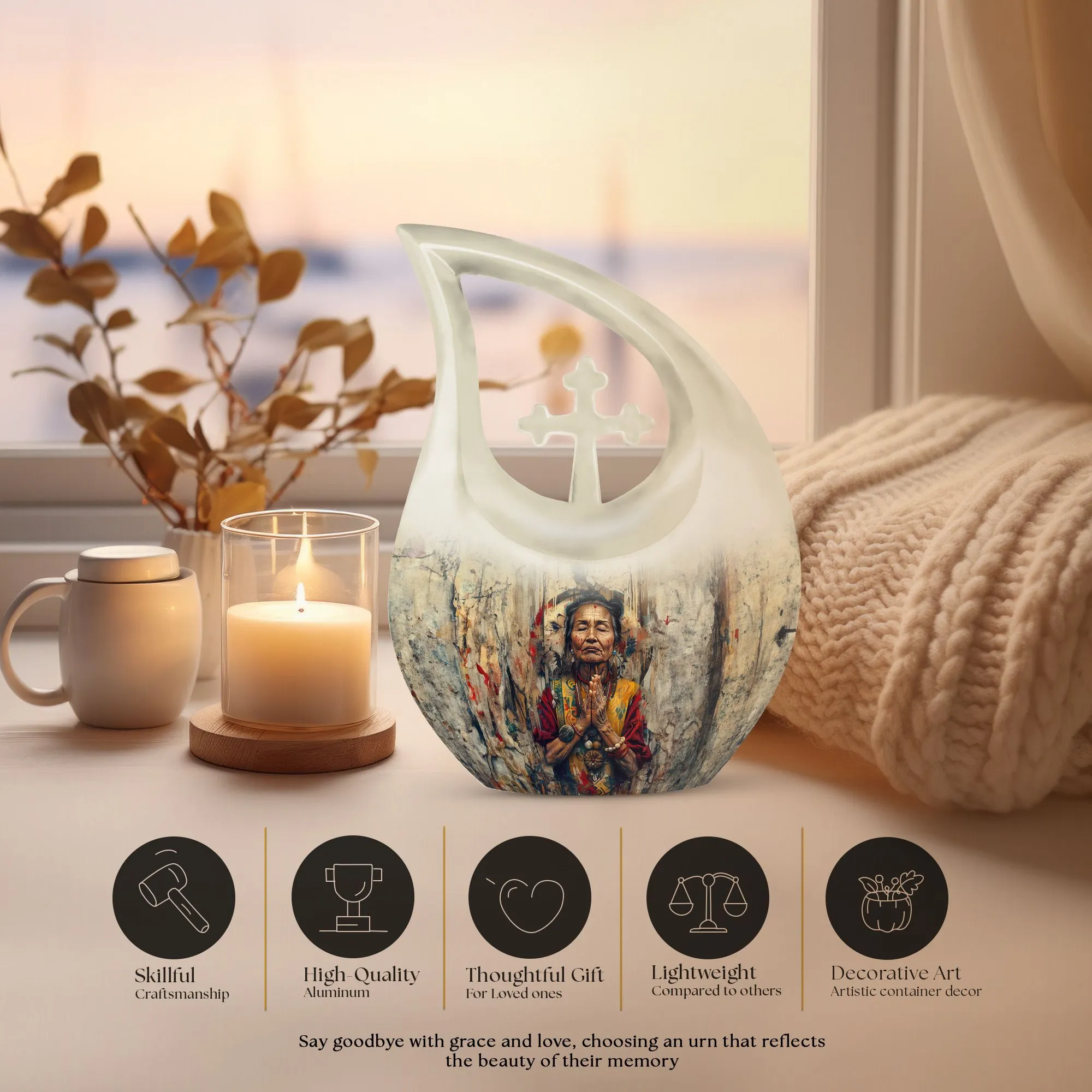 Native American Urn - Unique Memorial Urn for Ashes