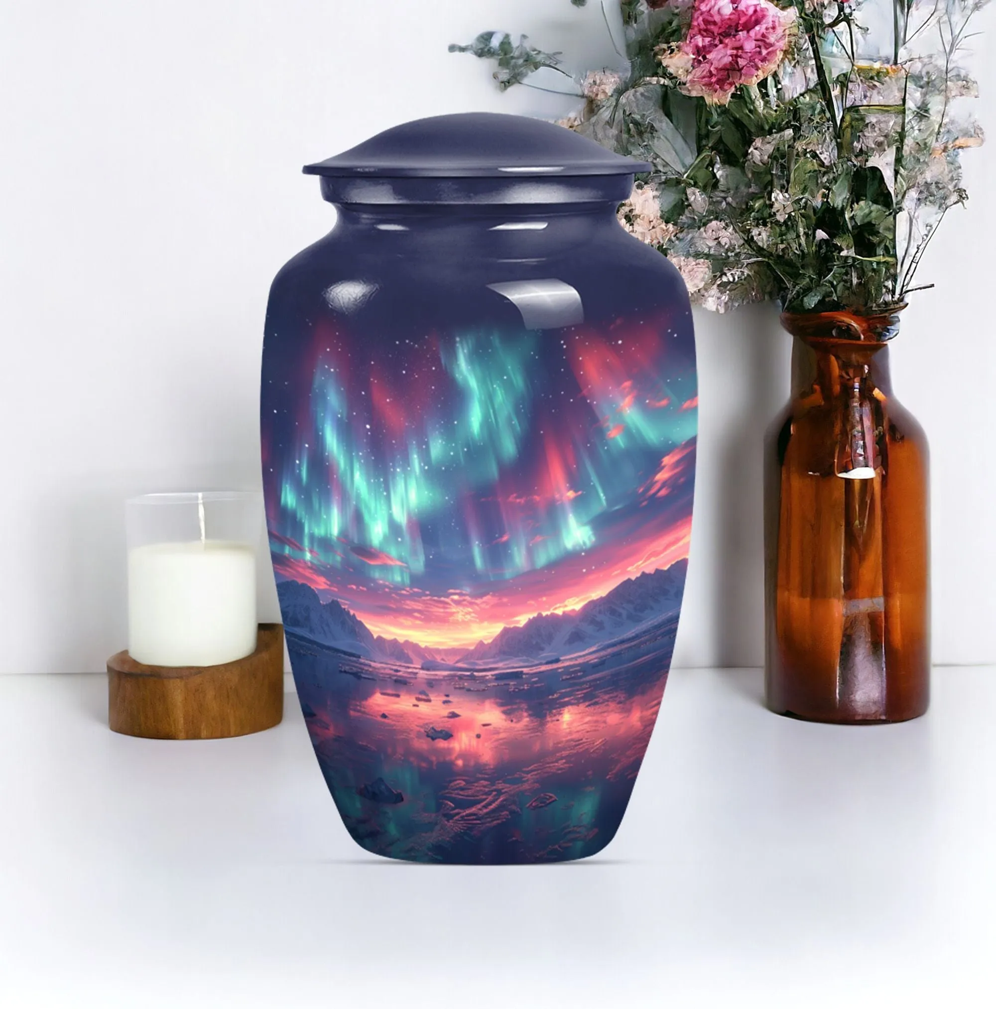 Northern Lights - Aurora Borealis Cremation Urn For Ashes