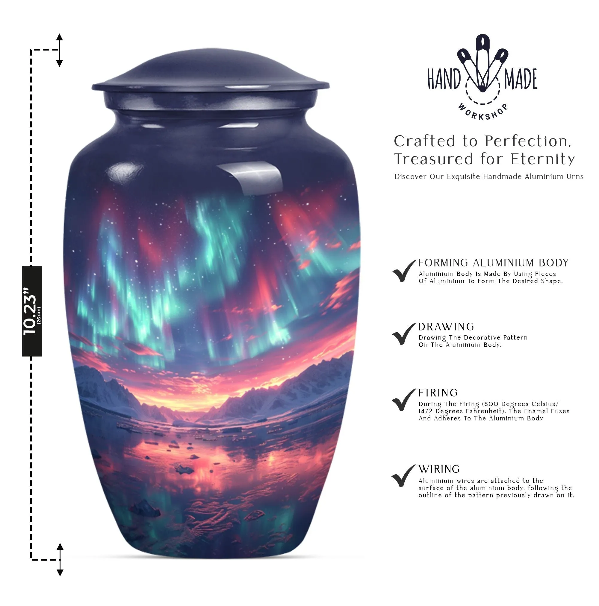 Northern Lights - Aurora Borealis Cremation Urn For Ashes