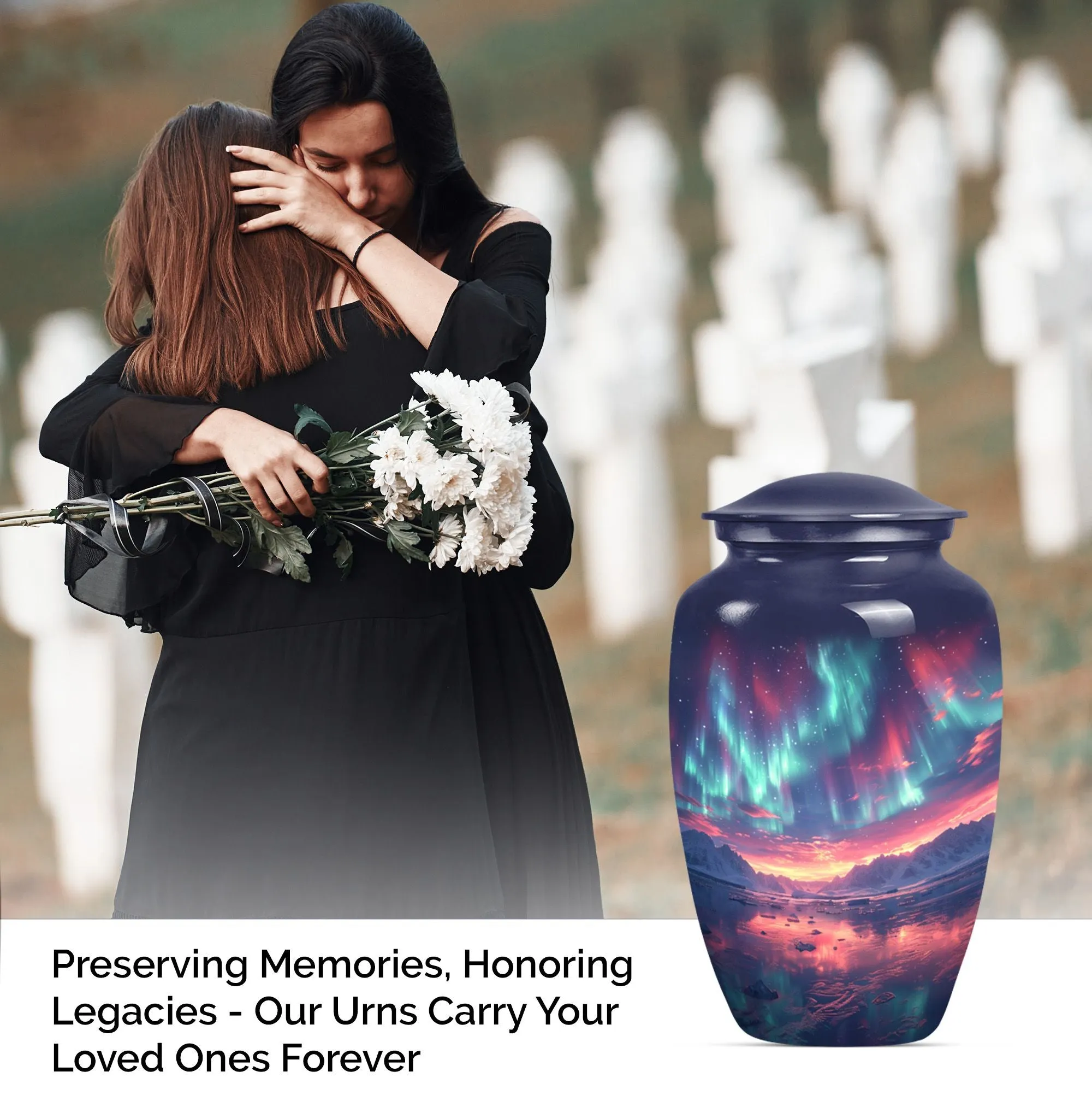 Northern Lights - Aurora Borealis Cremation Urn For Ashes