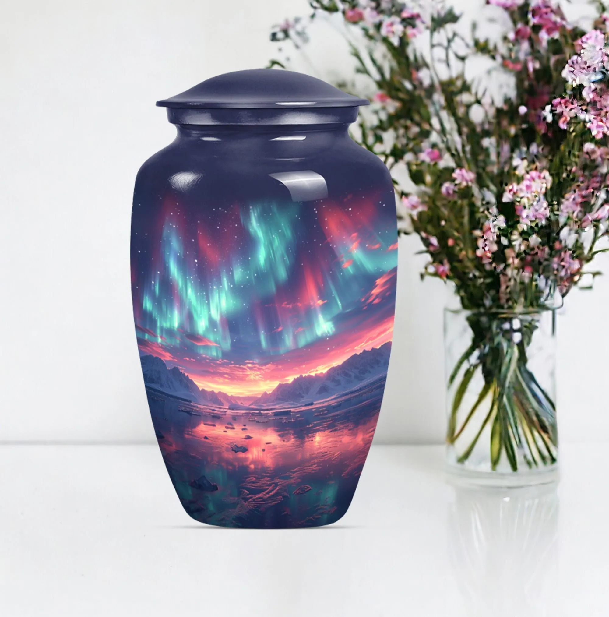 Northern Lights - Aurora Borealis Cremation Urn For Ashes