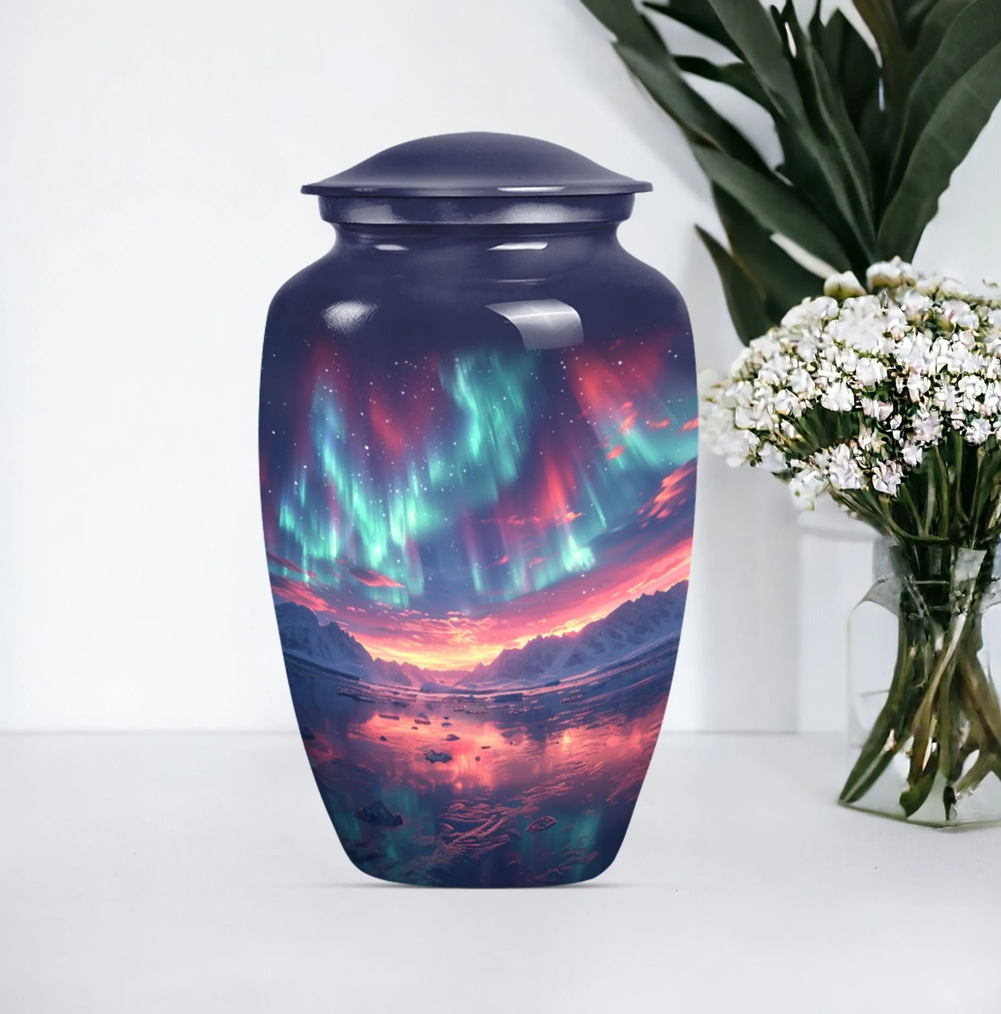 Northern Lights - Aurora Borealis Cremation Urn For Ashes