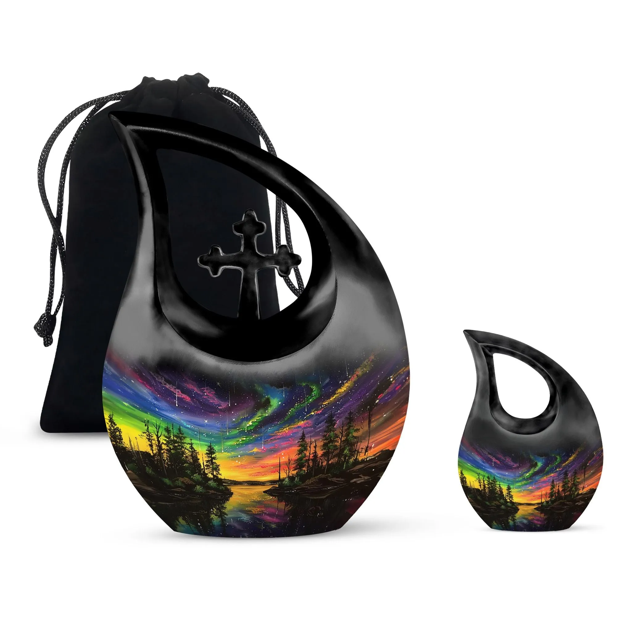 Northern Lights Extra Large Cremation Urn For Ashes
