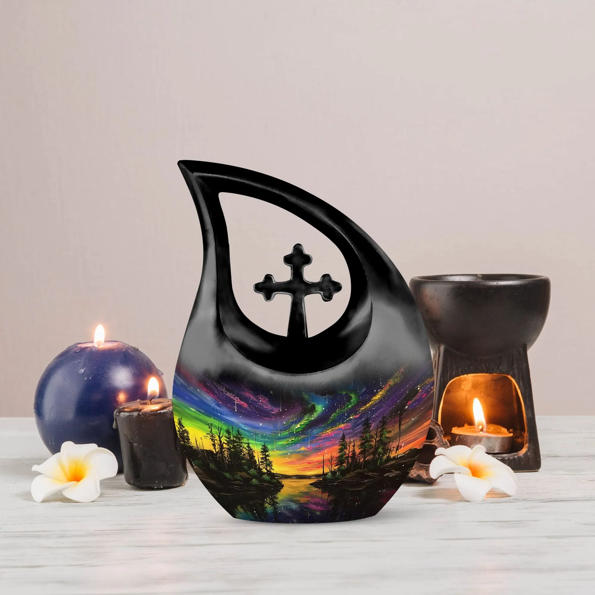 Northern Lights Extra Large Cremation Urn For Ashes