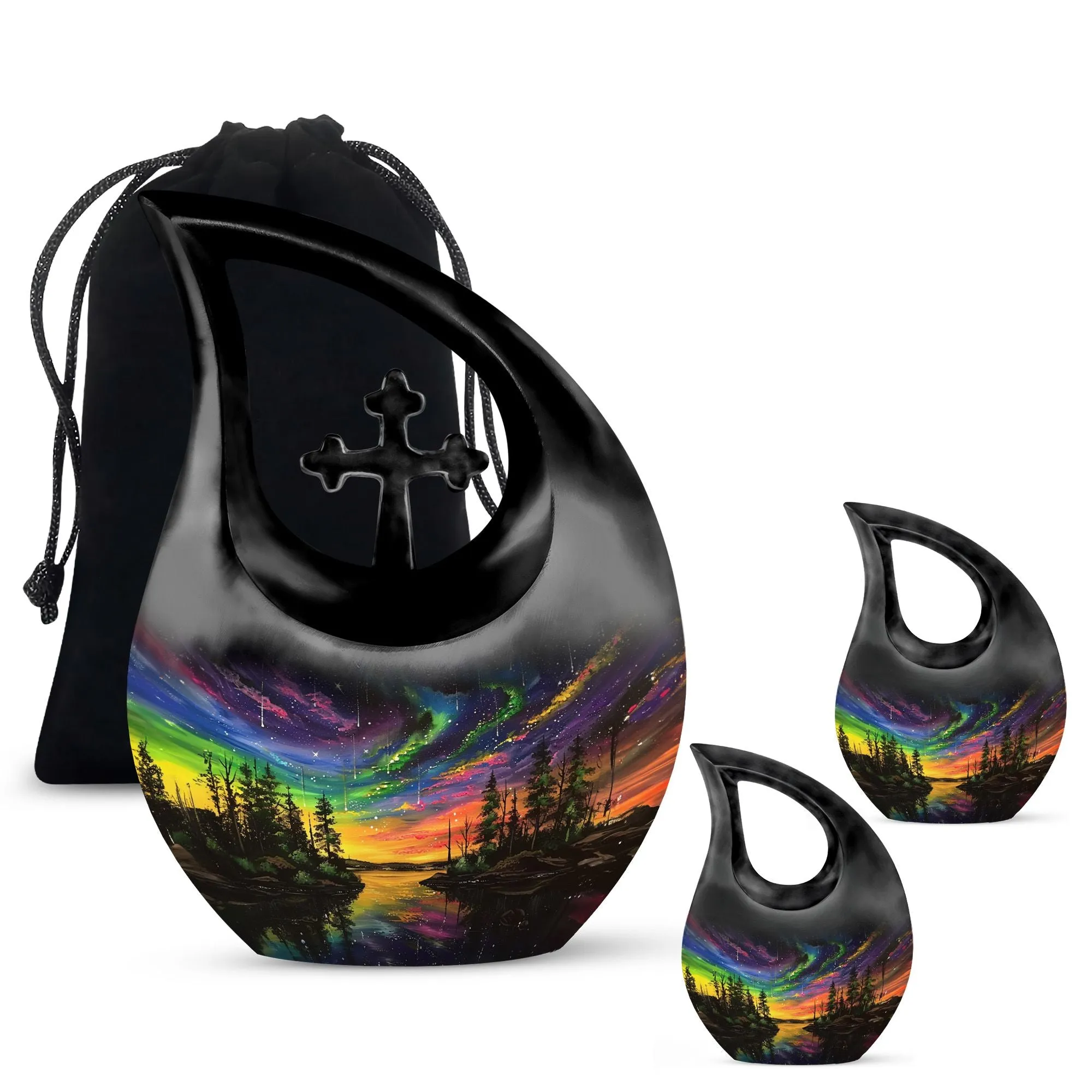Northern Lights Extra Large Cremation Urn For Ashes