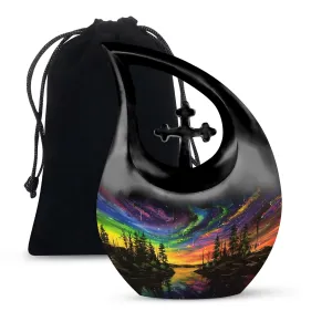 Northern Lights Extra Large Cremation Urn For Ashes