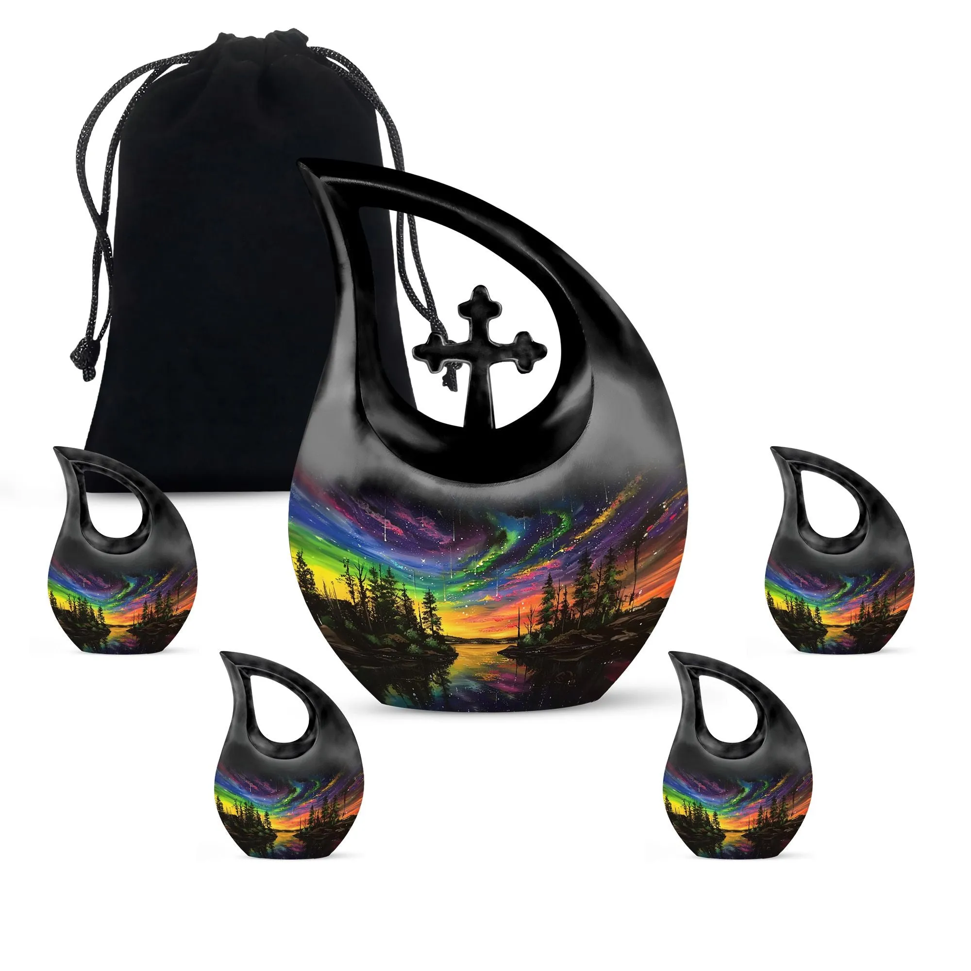Northern Lights Extra Large Cremation Urn For Ashes