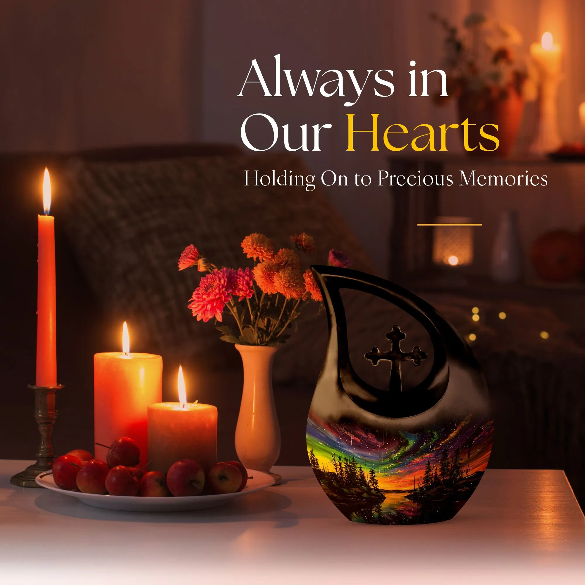 Northern Lights Extra Large Cremation Urn For Ashes