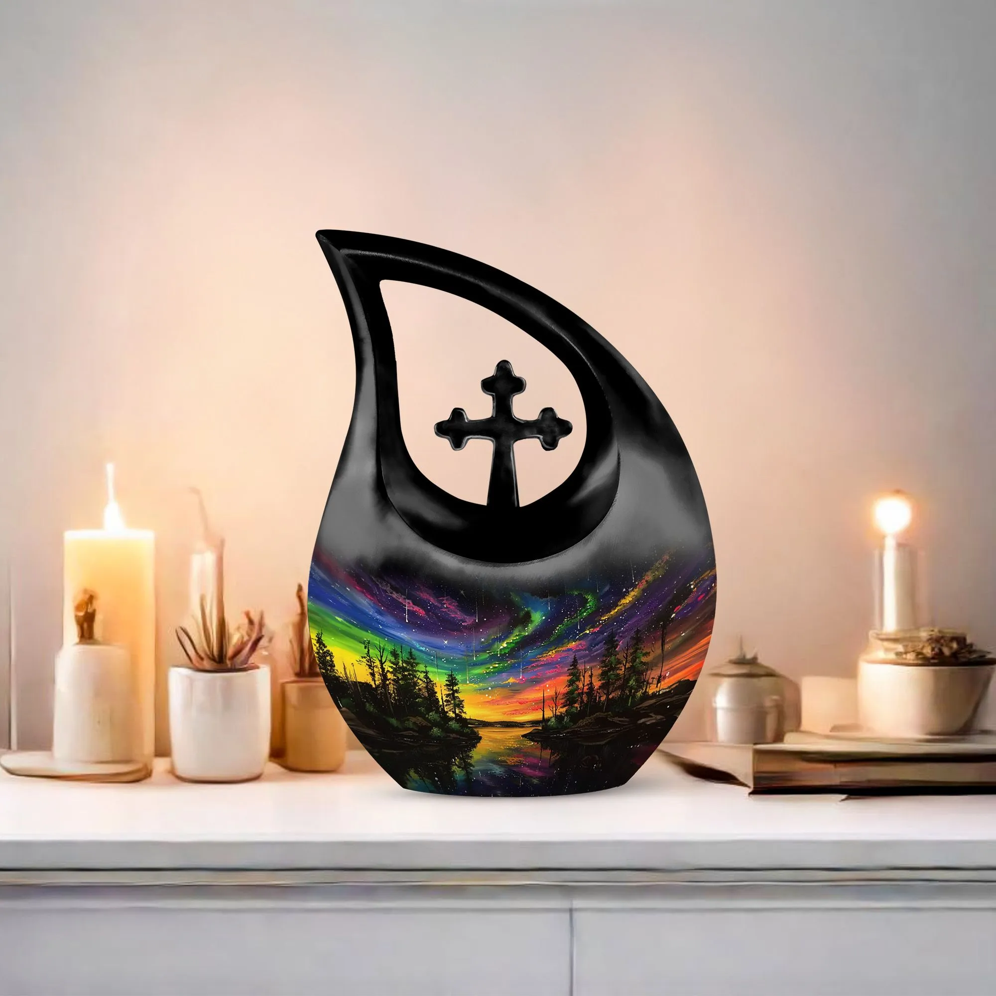 Northern Lights Extra Large Cremation Urn For Ashes