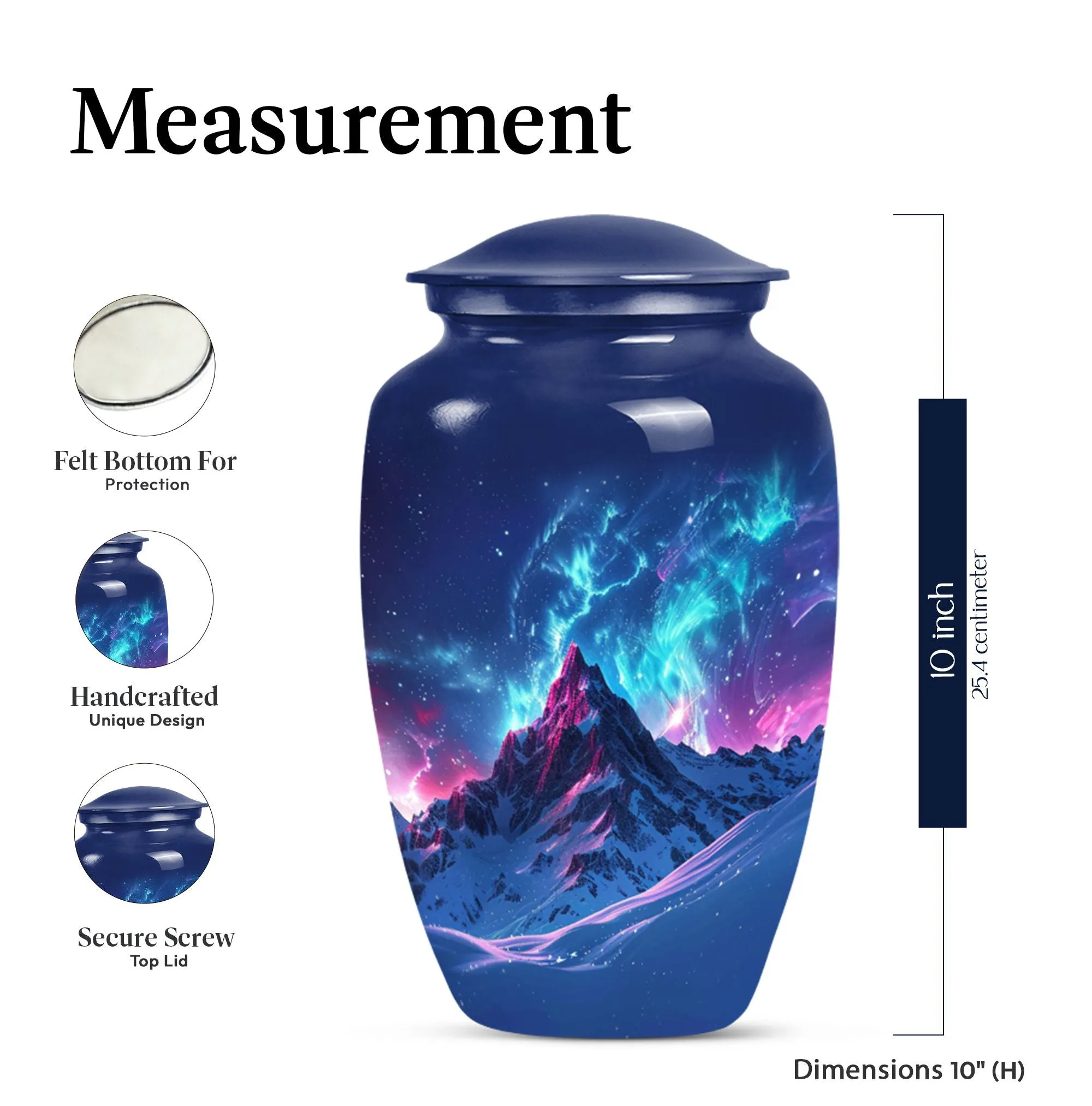Northern Lights Memorial Keepsake - Classic Cremation Urn