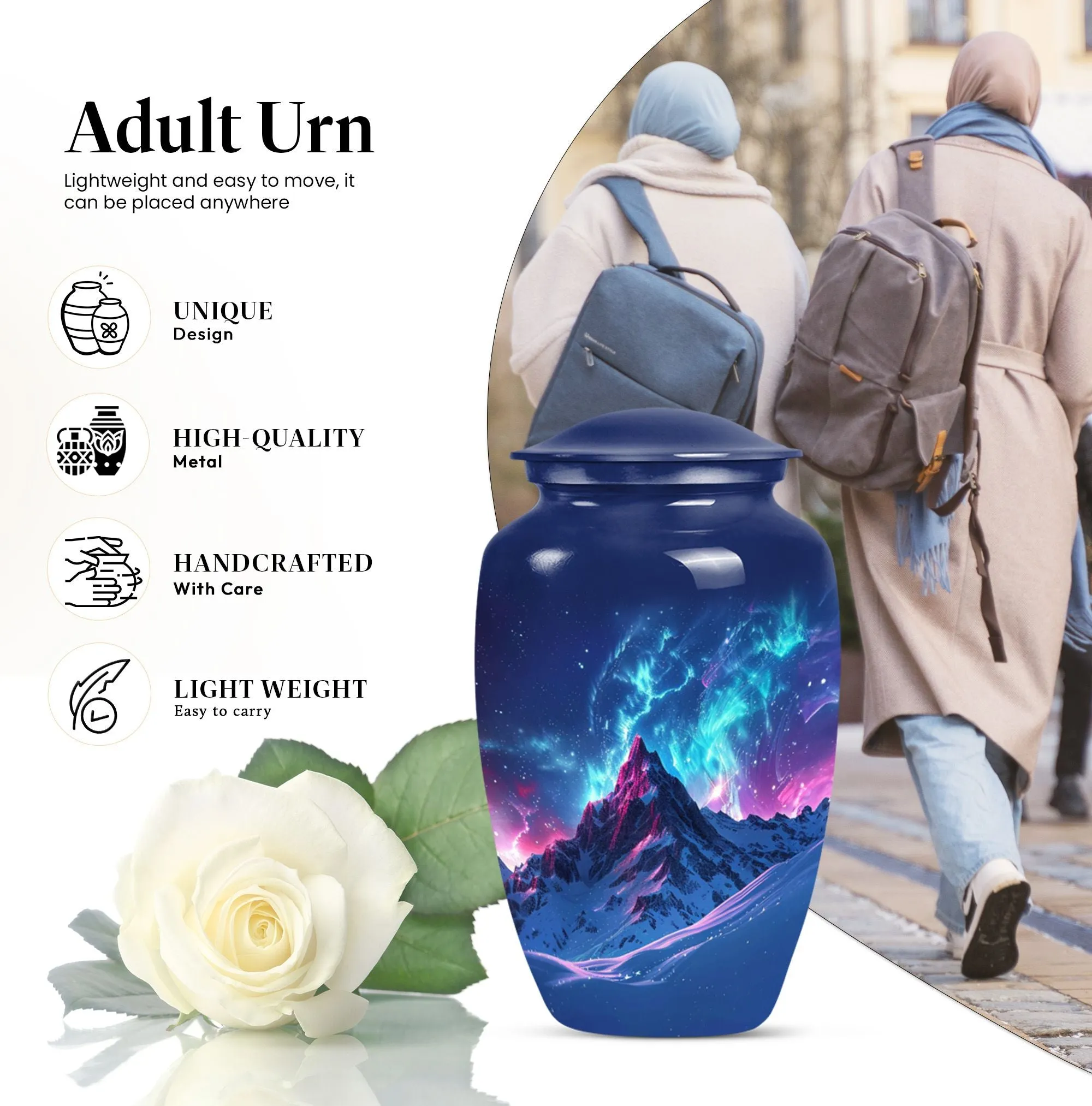 Northern Lights Memorial Keepsake - Classic Cremation Urn