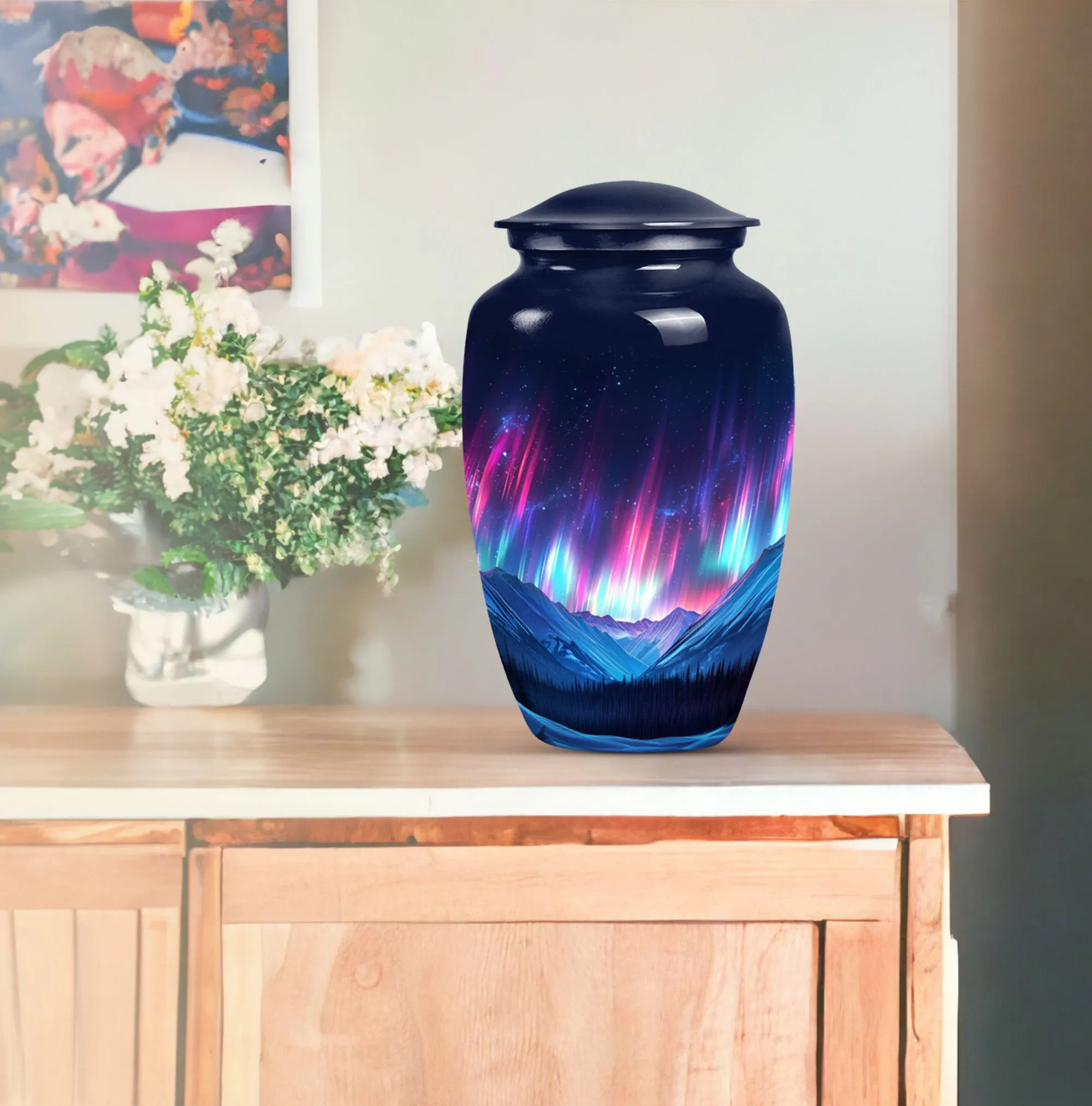 Northern Lights Men's Cremation Urn - Touch of Eternity Memorial