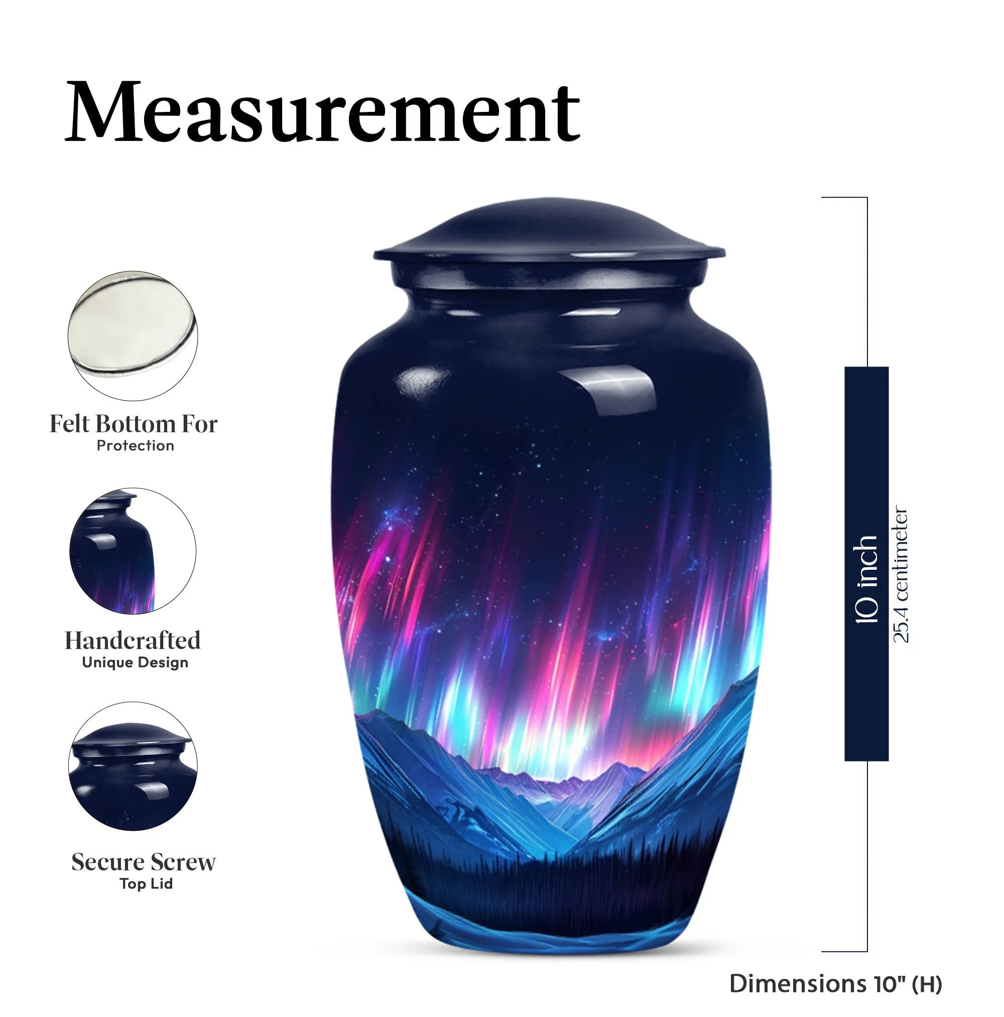 Northern Lights Men's Cremation Urn - Touch of Eternity Memorial
