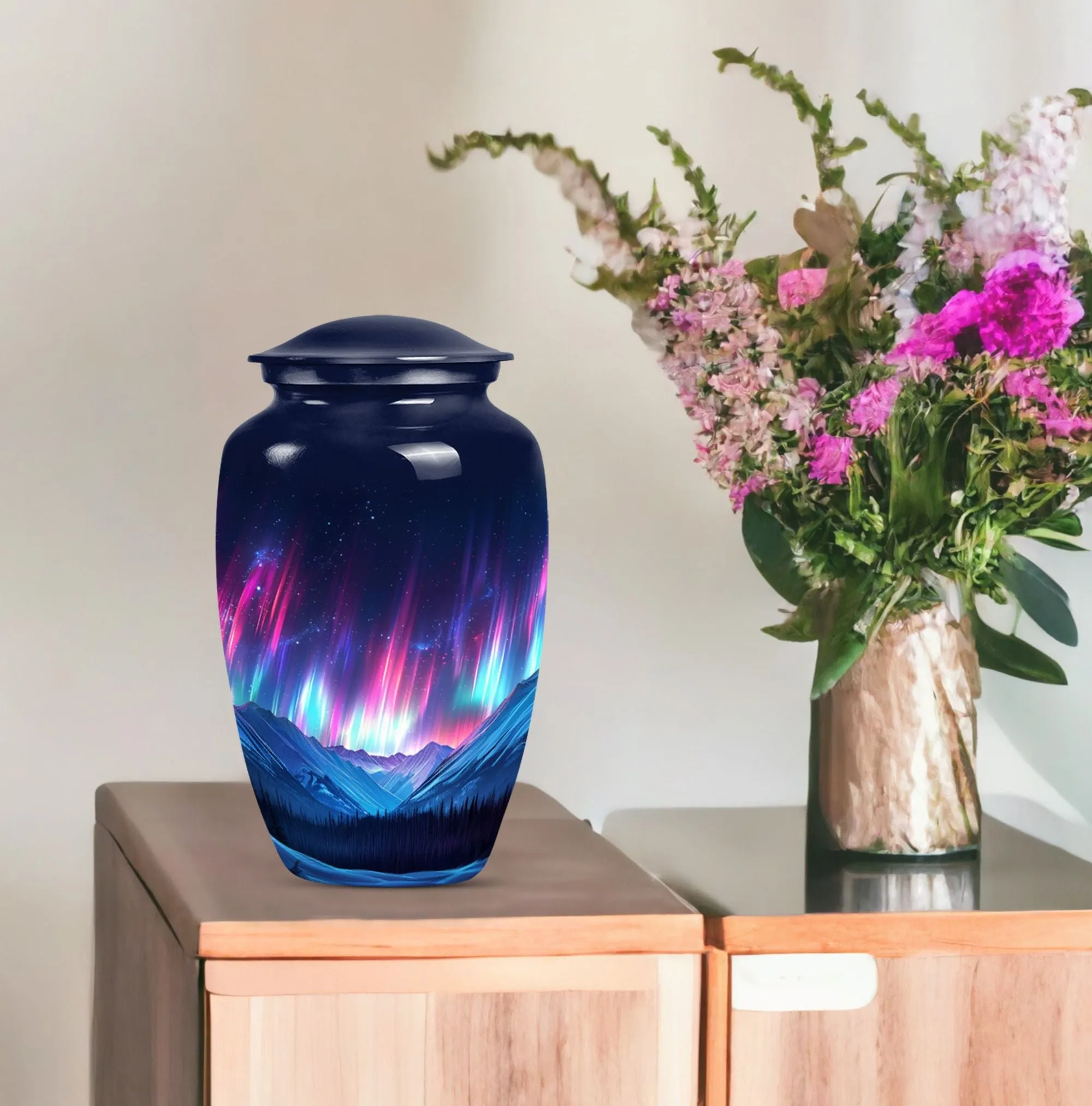Northern Lights Men's Cremation Urn - Touch of Eternity Memorial