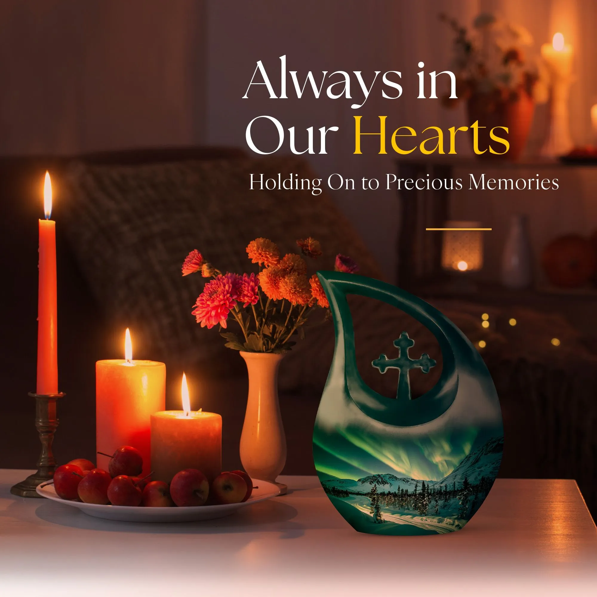 Northern Lights Urn - Adult Cremation Urn For Human Ashes Remans
