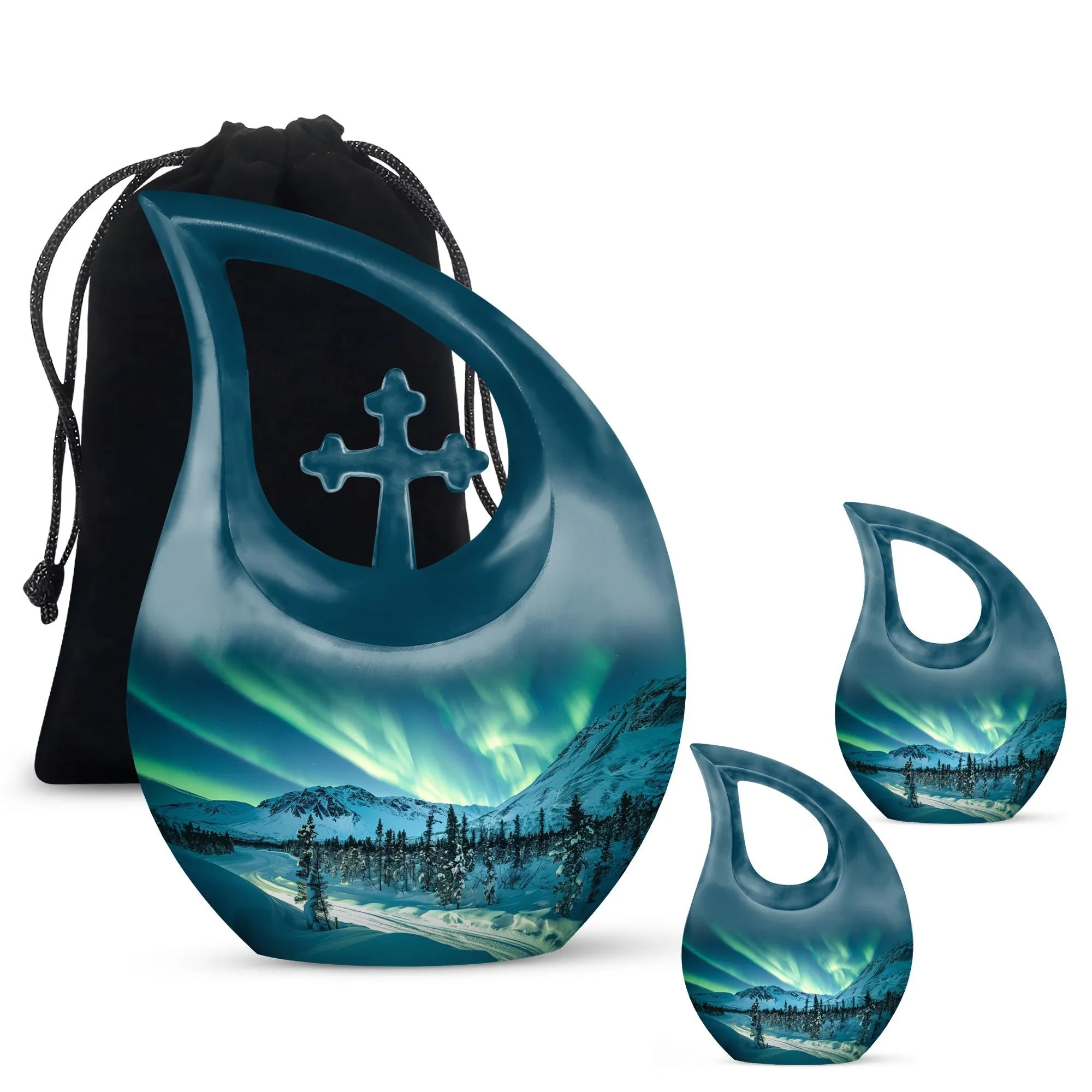Northern Lights Urn - Adult Cremation Urn For Human Ashes Remans