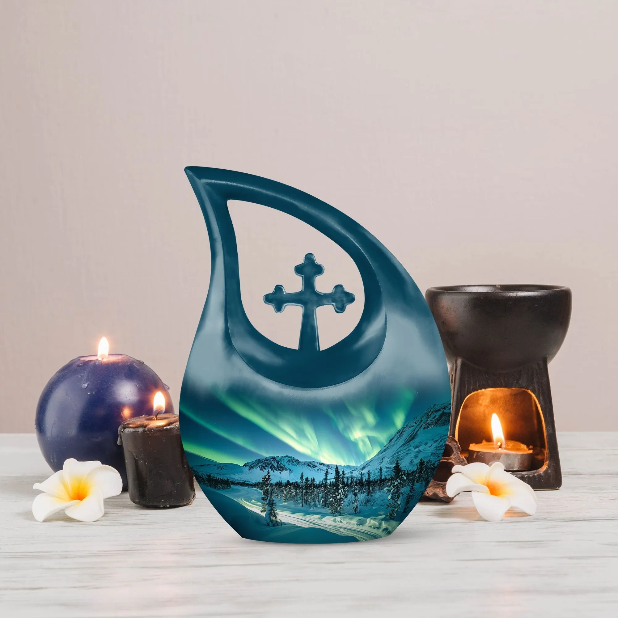 Northern Lights Urn - Adult Cremation Urn For Human Ashes Remans