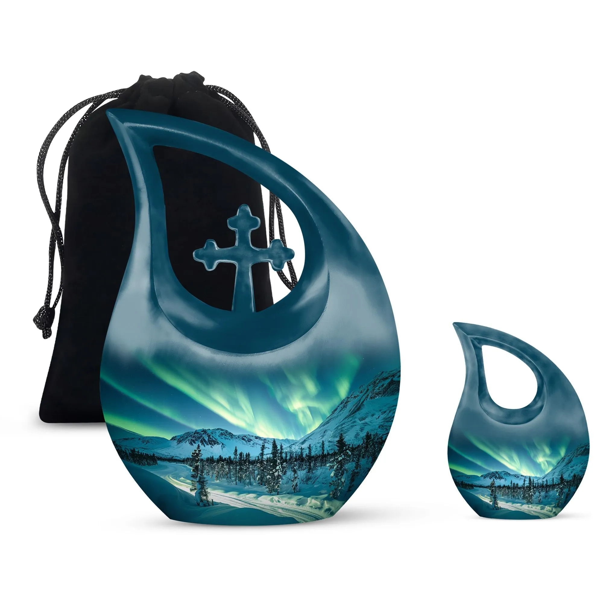 Northern Lights Urn - Adult Cremation Urn For Human Ashes Remans