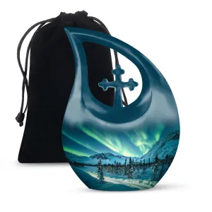 Northern Lights Urn - Adult Cremation Urn For Human Ashes Remans