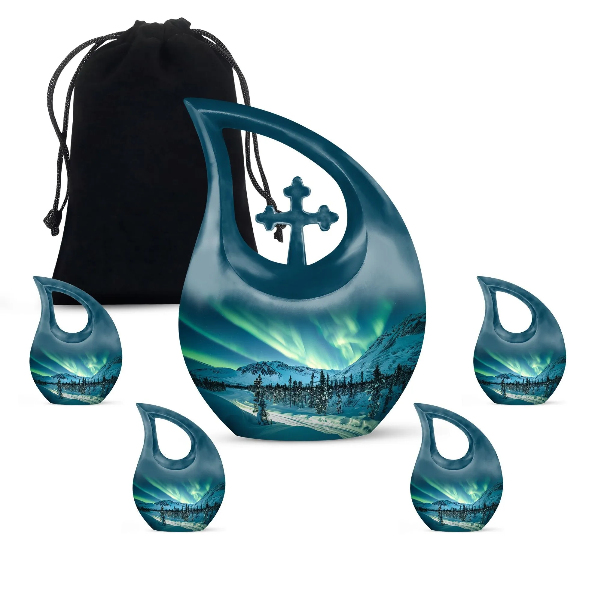 Northern Lights Urn - Adult Cremation Urn For Human Ashes Remans