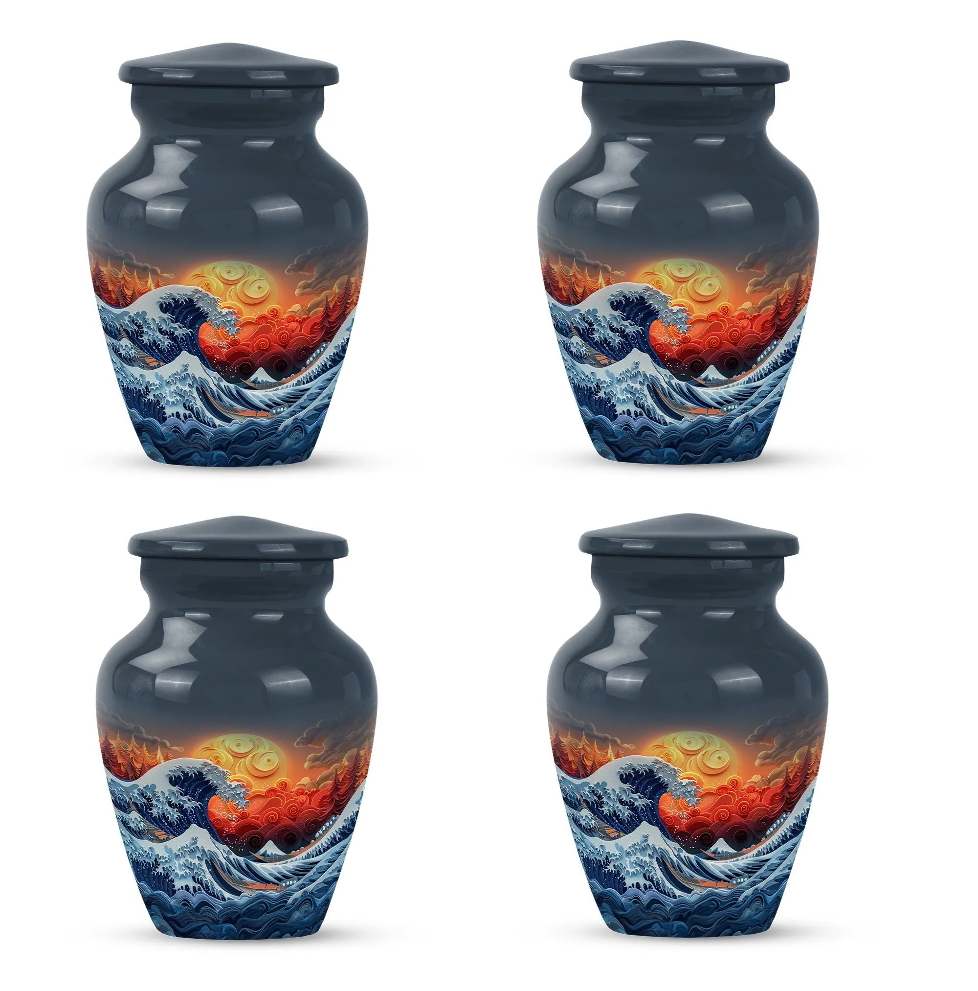 Ocean Waves Embrace: A Memorial Cremation Urn For Ashes