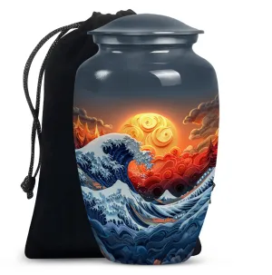 Ocean Waves Embrace: A Memorial Cremation Urn For Ashes