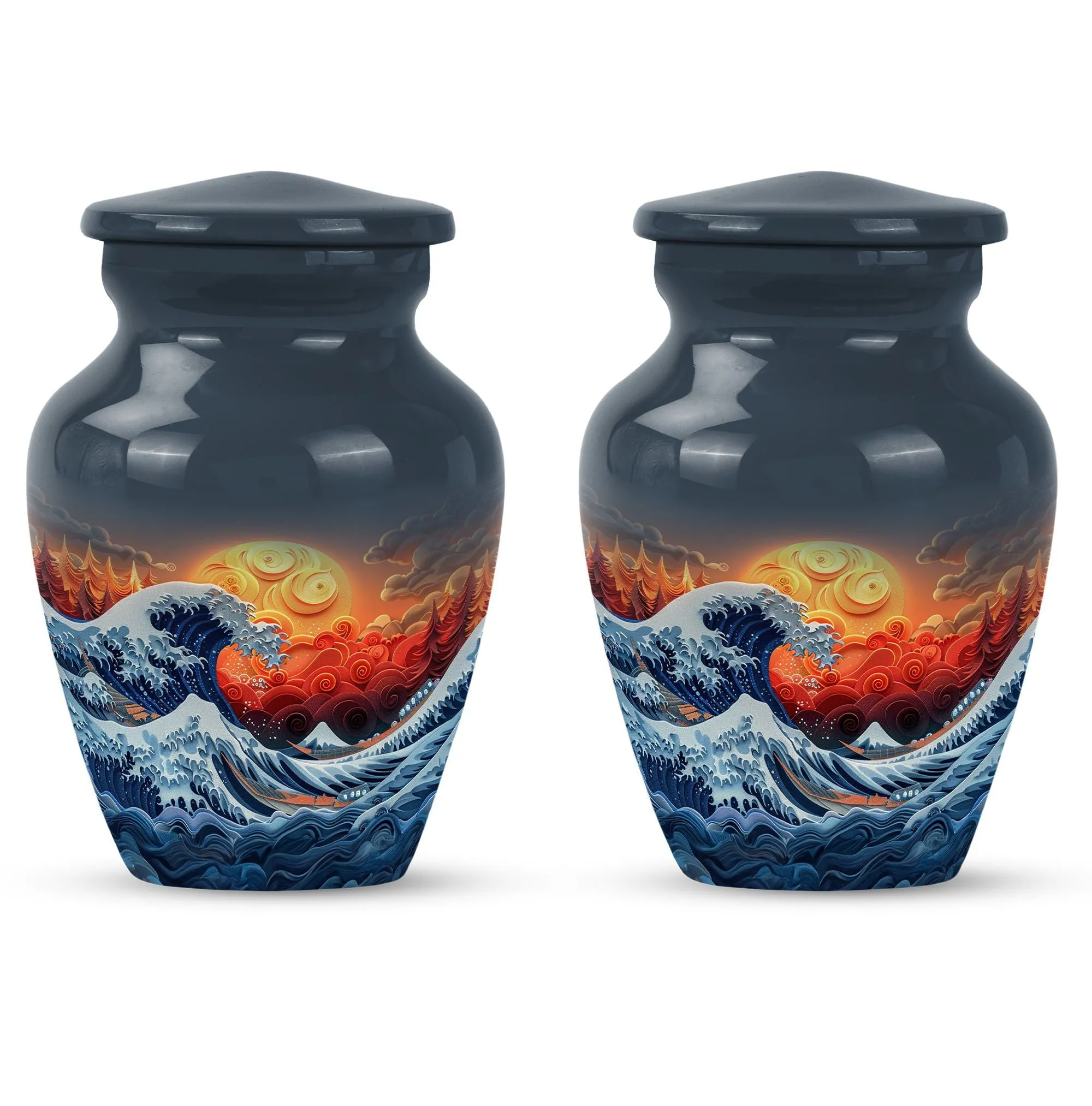 Ocean Waves Embrace: A Memorial Cremation Urn For Ashes
