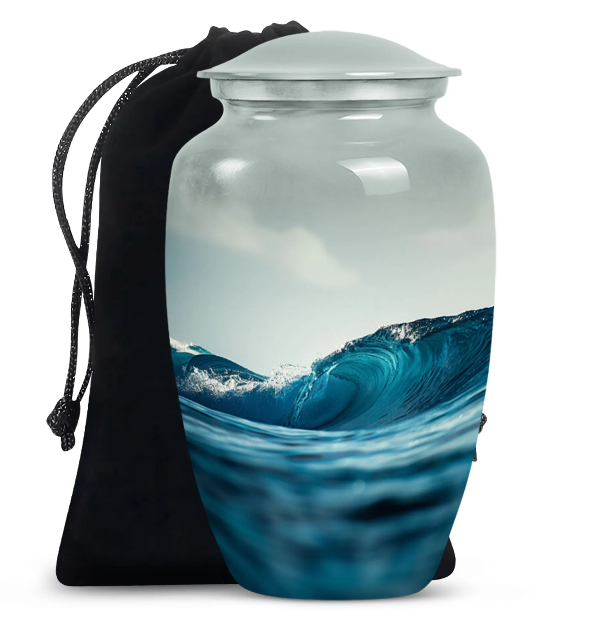 Ocean Waves Memoriam - Significant Urn for Loved One's Ashes