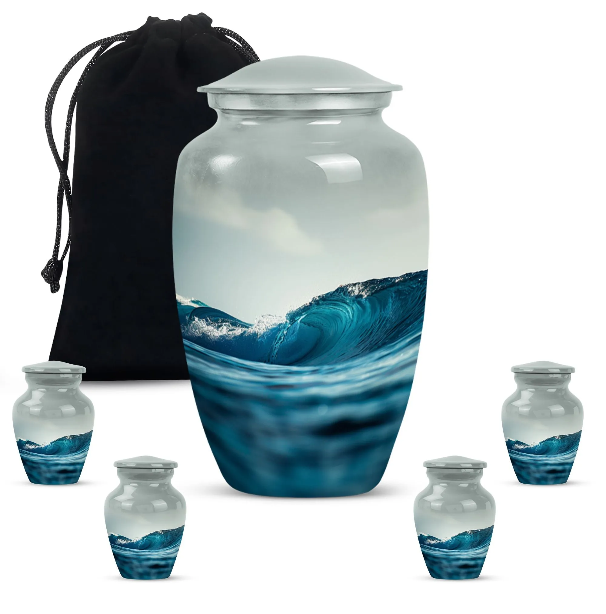 Ocean Waves Memoriam - Significant Urn for Loved One's Ashes