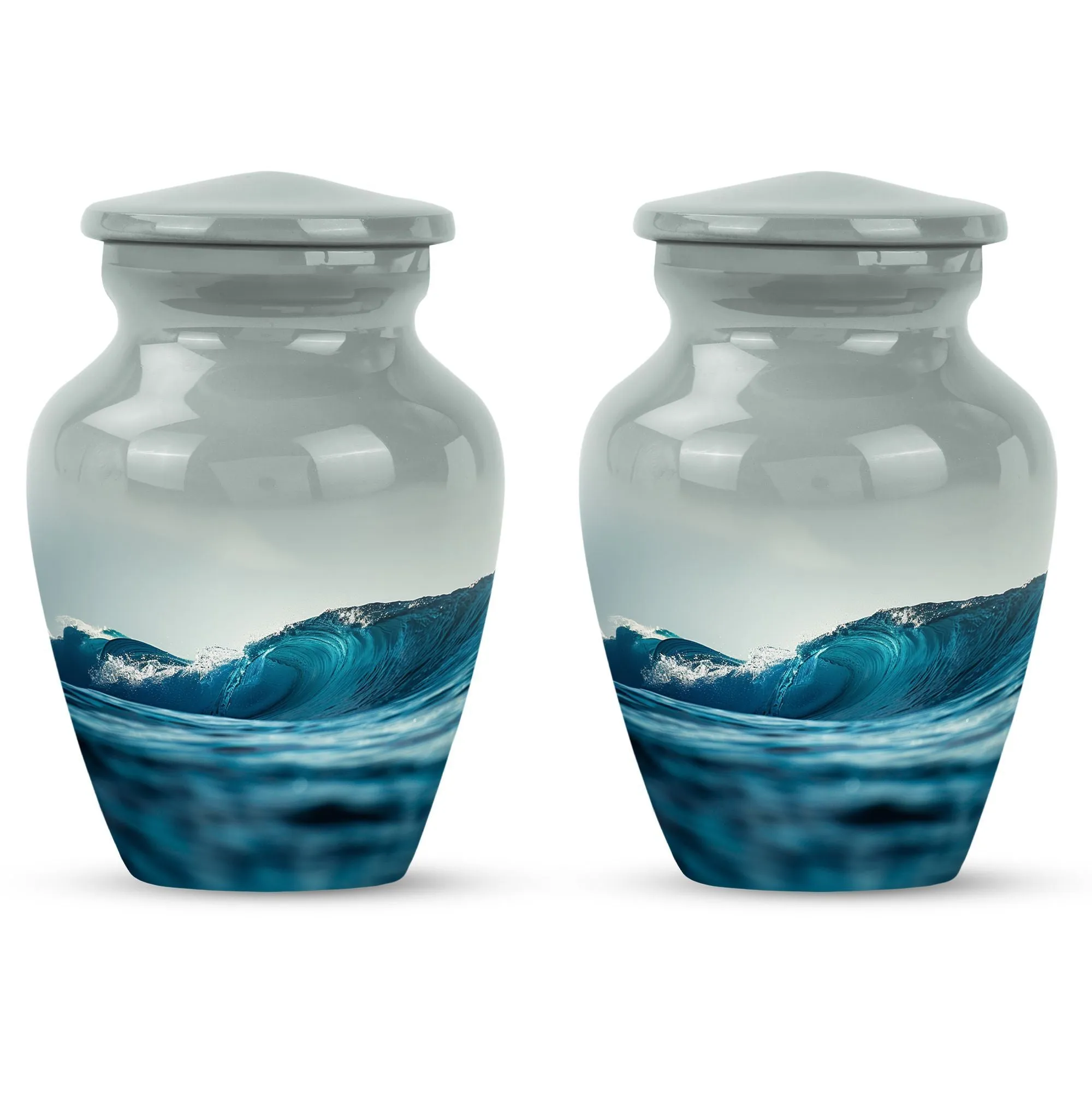 Ocean Waves Memoriam - Significant Urn for Loved One's Ashes