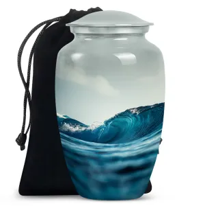 Ocean Waves Memoriam - Significant Urn for Loved One's Ashes
