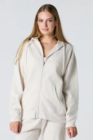 Oversized Zip-Up Fleece Hoodie