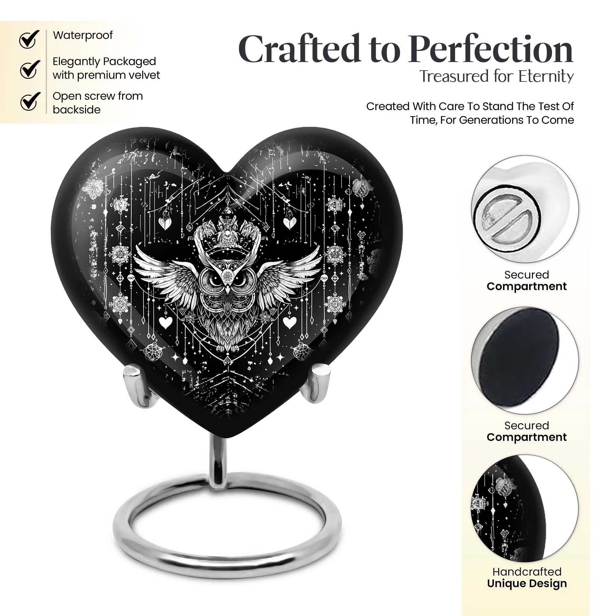 Owl Cremation Urn: Hearthstone Dual Keepsake for Burial Memories