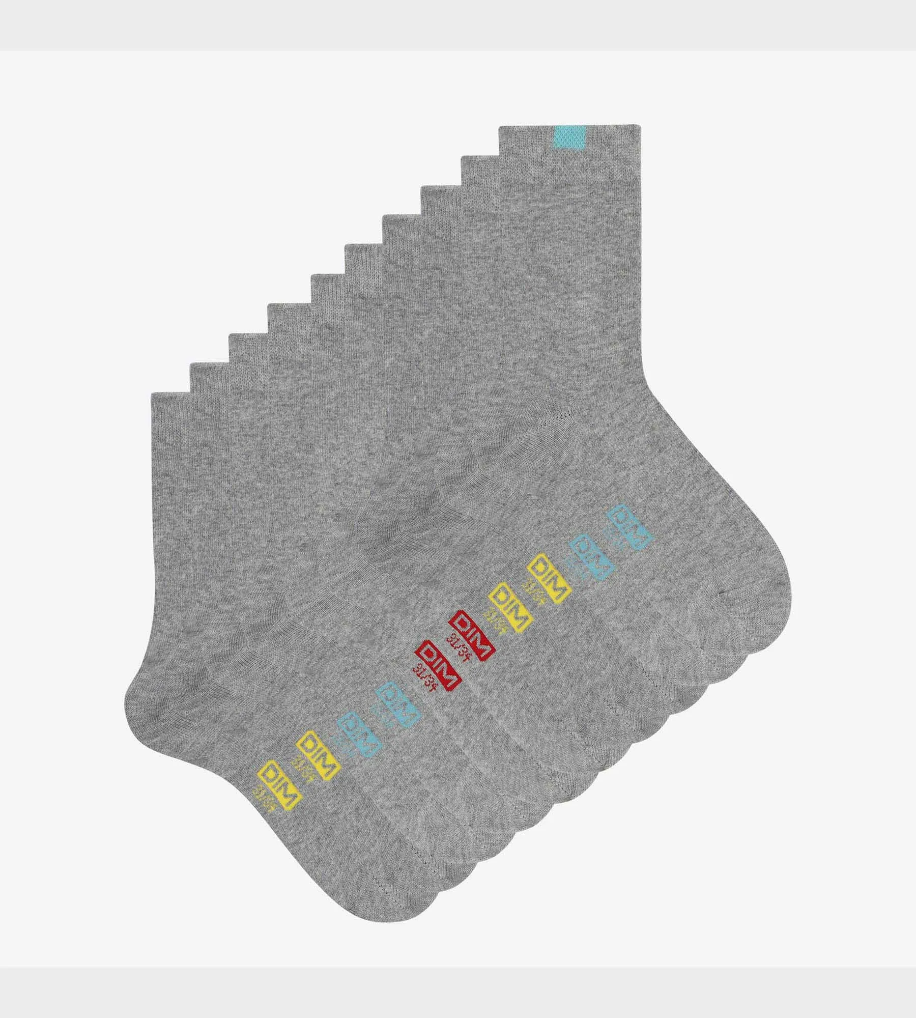 Pack of 5 pairs of children's socks in Heather Gray EcoDim cotton