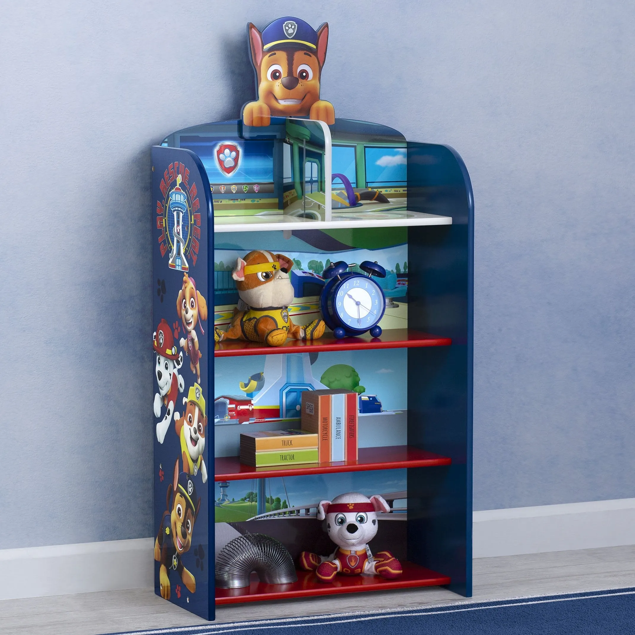 PAW Patrol Wooden Playhouse 4-Shelf Bookcase