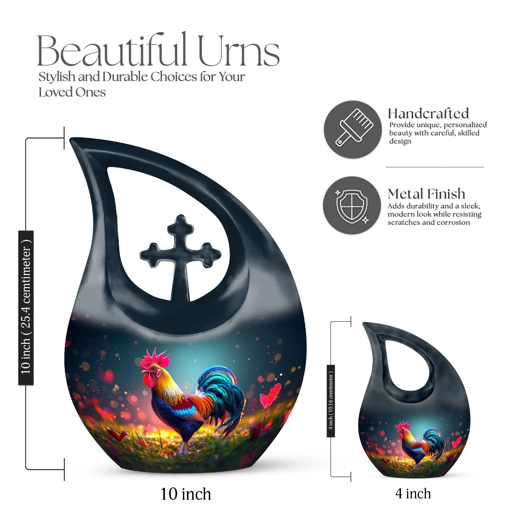 Peace Chicken Urn modern urn for human ashes cremation urn