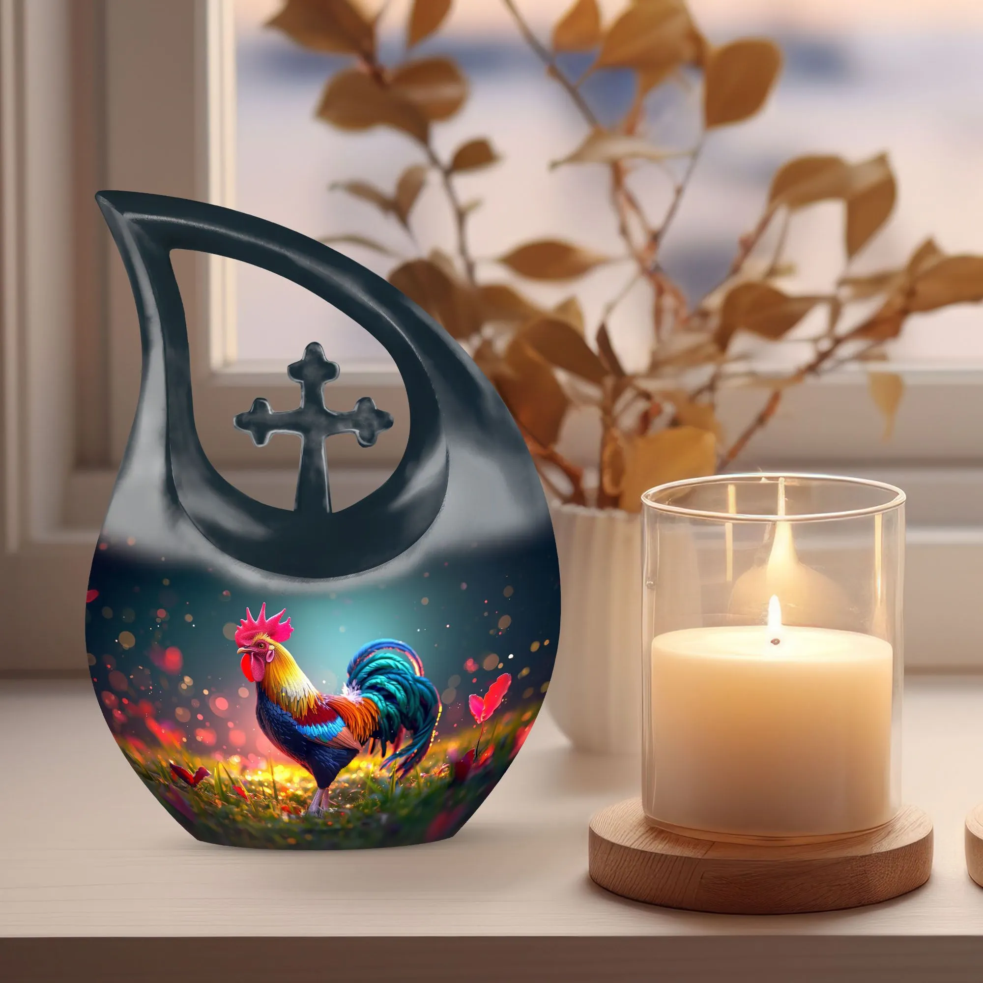 Peace Chicken Urn modern urn for human ashes cremation urn
