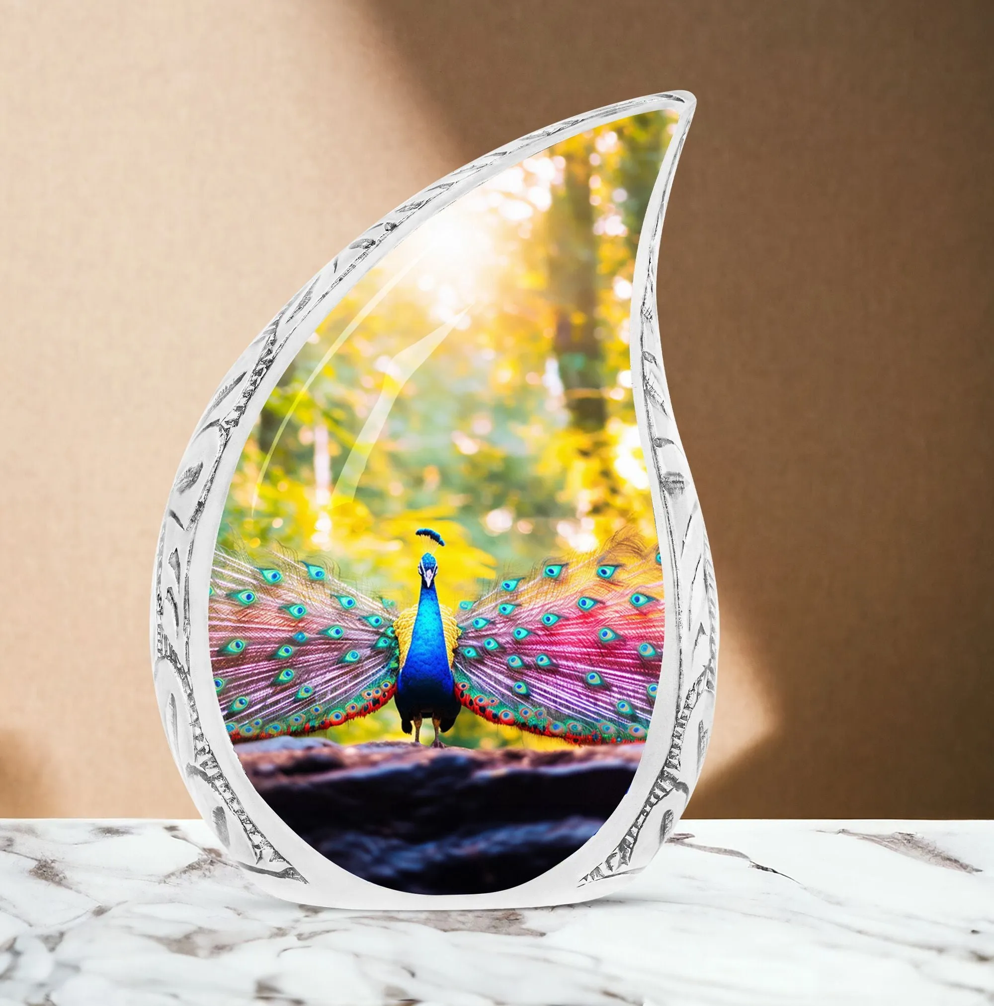 Peacock-Inspired Cremation Urn: The Elegance of Eternal Rest