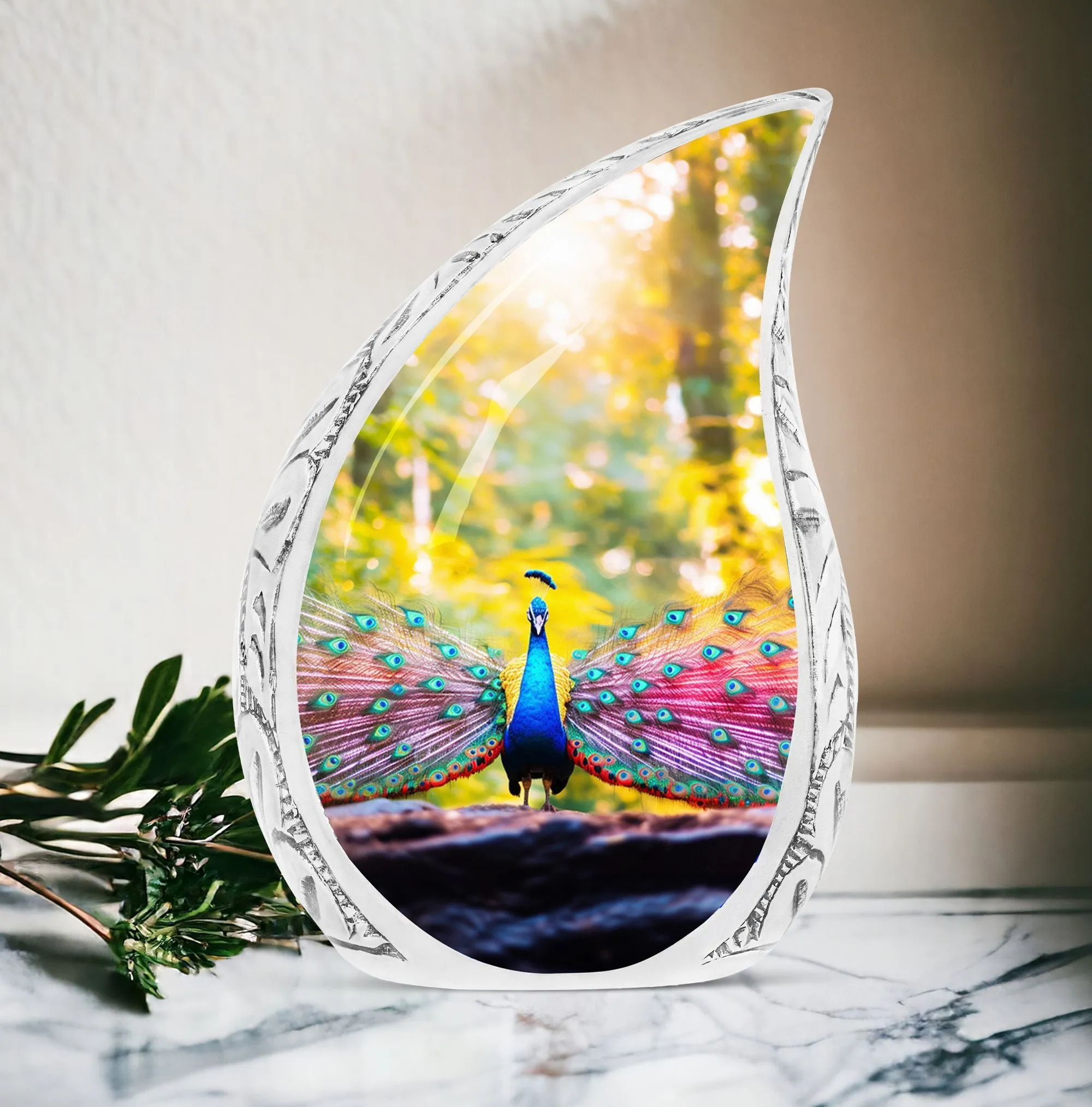 Peacock-Inspired Cremation Urn: The Elegance of Eternal Rest