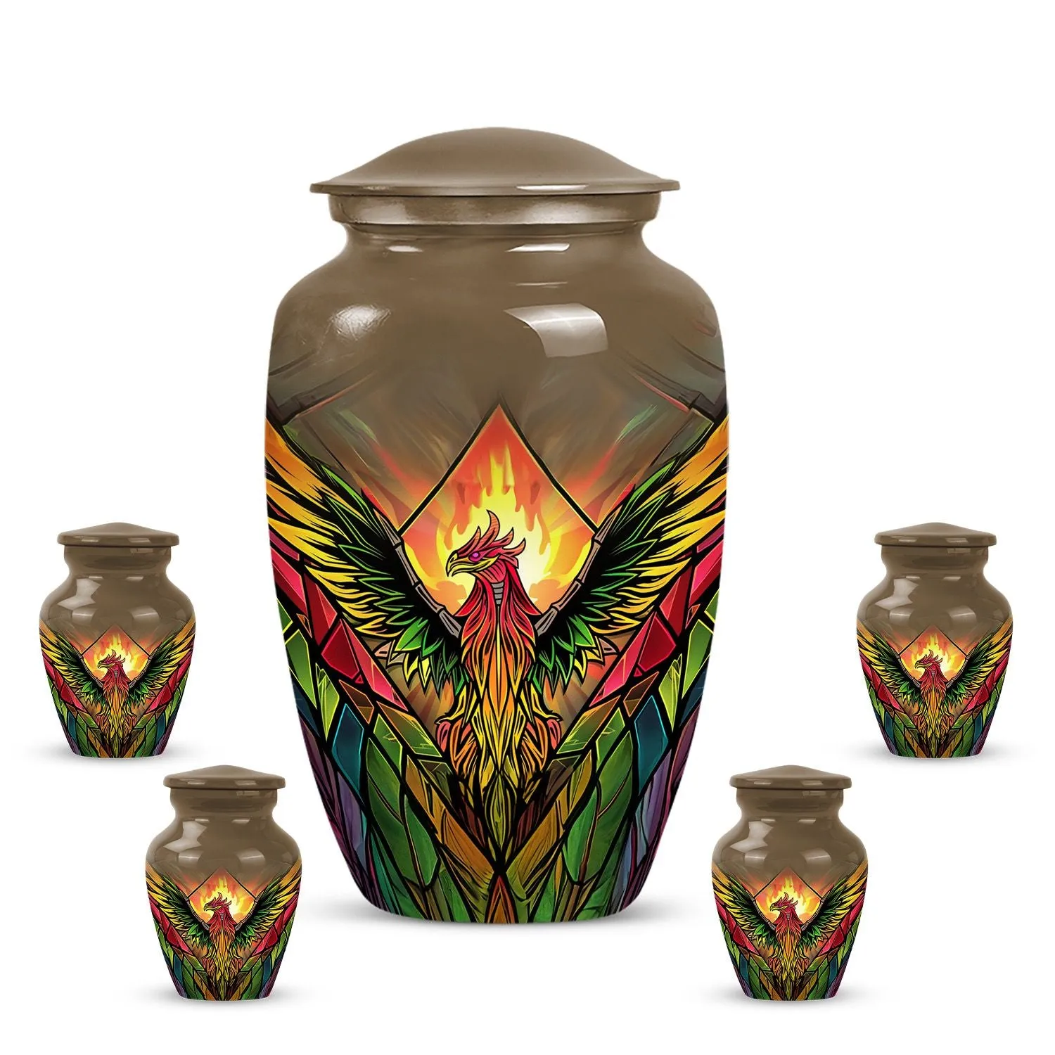 Phoenix Bird Ascend - Abstract Memorial Urn for Adults Ashes