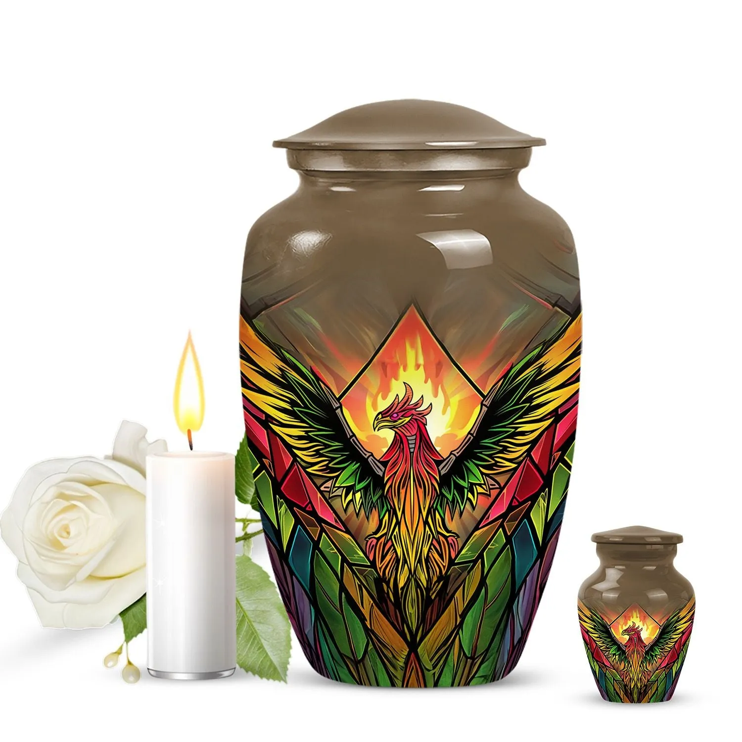 Phoenix Bird Ascend - Abstract Memorial Urn for Adults Ashes