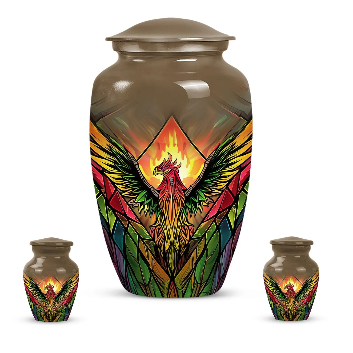 Phoenix Bird Ascend - Abstract Memorial Urn for Adults Ashes