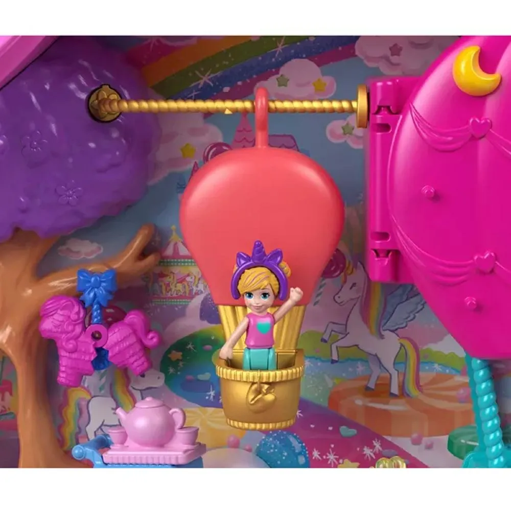 Polly Pocket HWP07 Unicorn Partyland Playset 30pc with 2 Micro Dolls