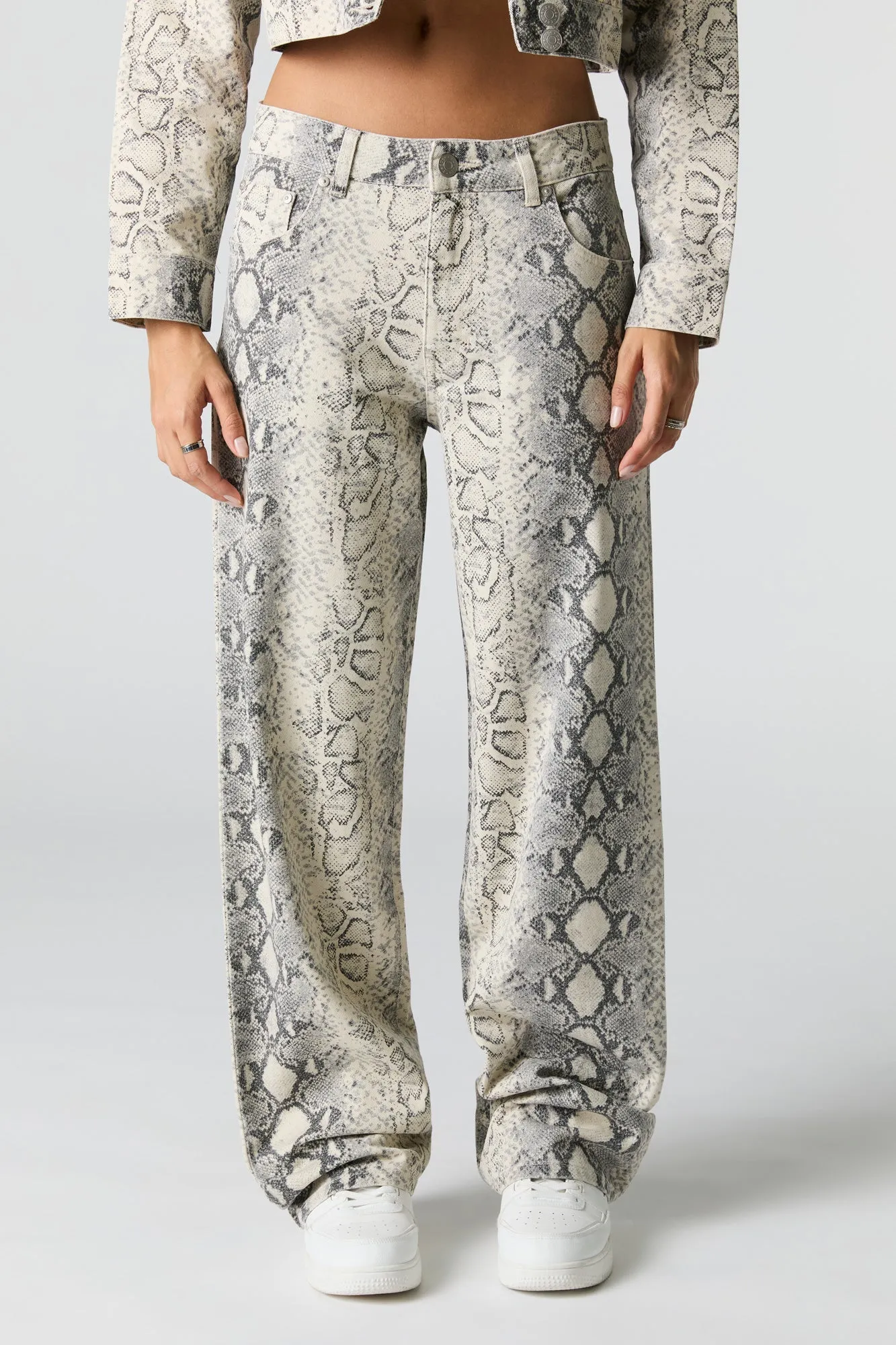 Printed Denim Baggy Jean