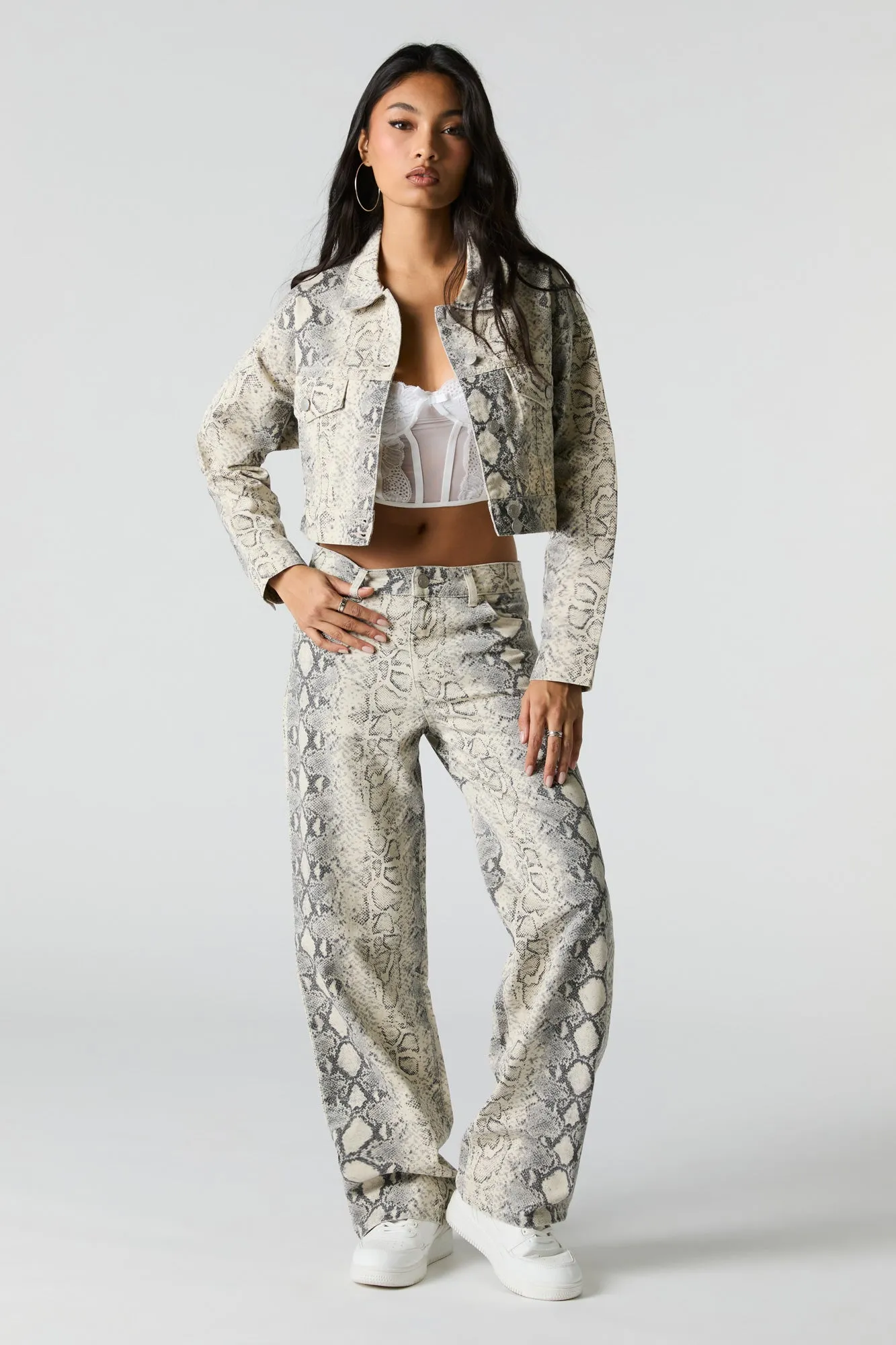 Printed Denim Baggy Jean