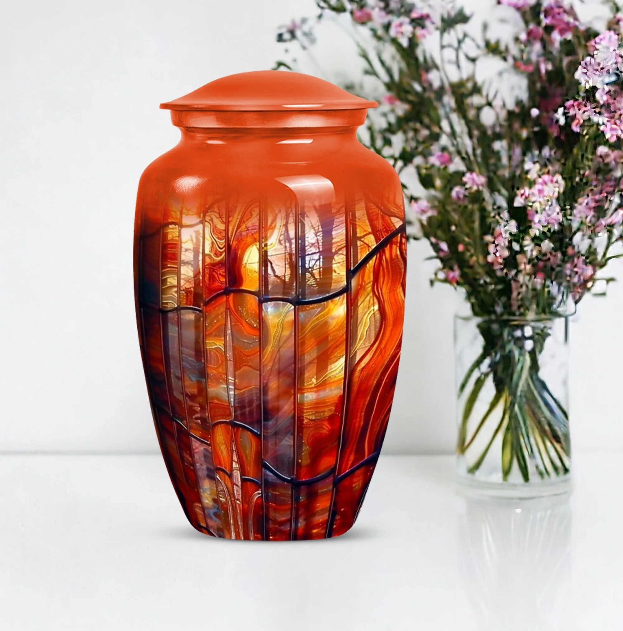 Prismatic Memorial Stained Glass Urn for Human Ashes