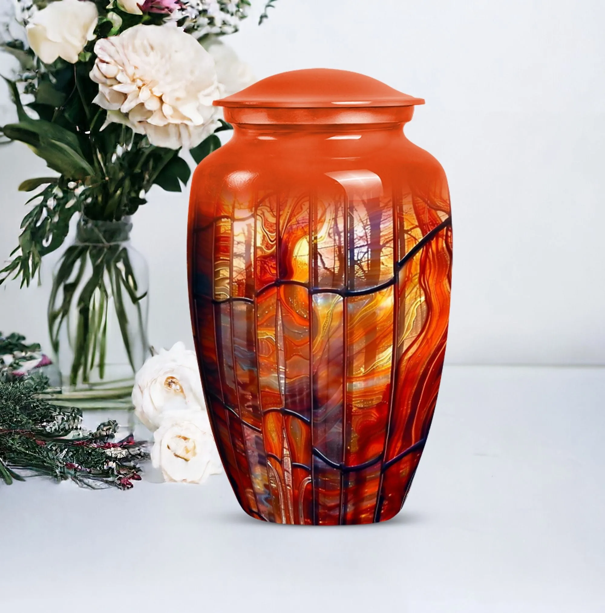 Prismatic Memorial Stained Glass Urn for Human Ashes