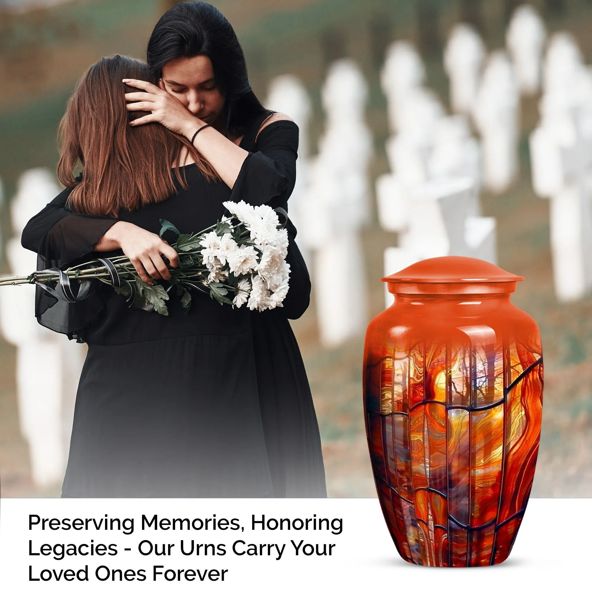 Prismatic Memorial Stained Glass Urn for Human Ashes