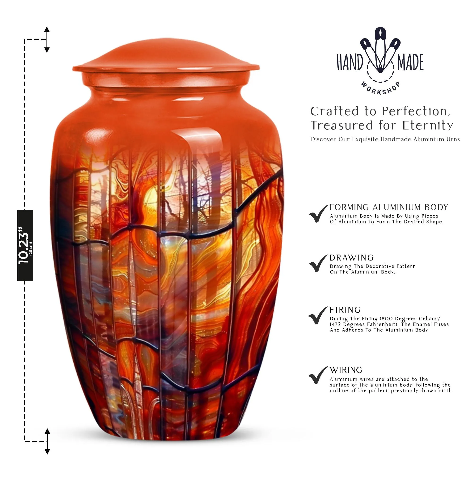 Prismatic Memorial Stained Glass Urn for Human Ashes